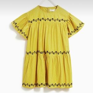 Zara girls embroidered dotted dress